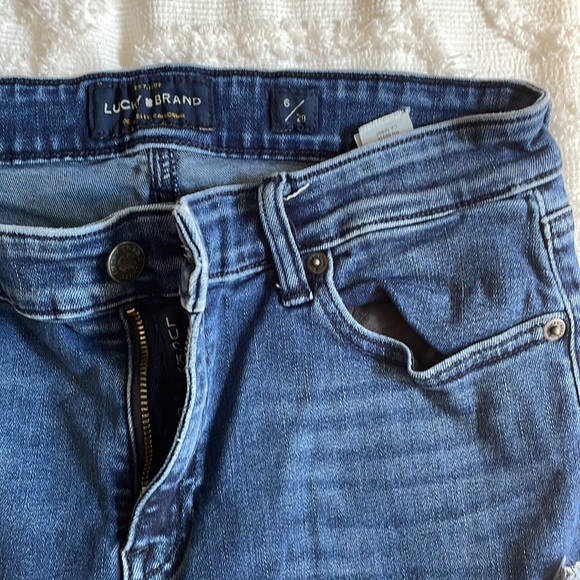 Lucky Brand Blue Denim Ripped Straight Leg Jeans - Picture 3 of 6